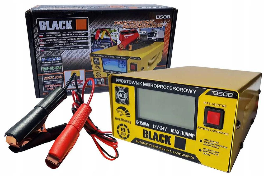 Зарядний пристрій автомобільного акумуля BLACK 12V 24V 10A 150AH 13508