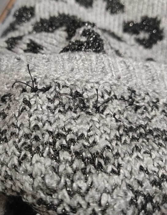 Sweter sweterkowa tunika Primark 122 w panterkę panterka błysk glamour