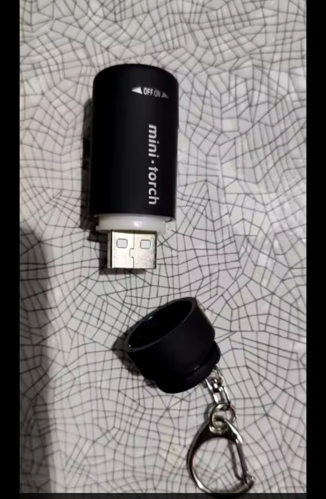 Мини-фонарик, USB, брелок