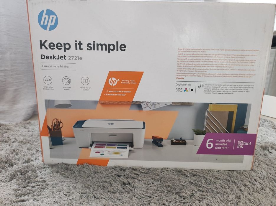 Impressora HP DeskJet 2821E(Multifunções - Jato de Tinta - Wi-Fi - Ins