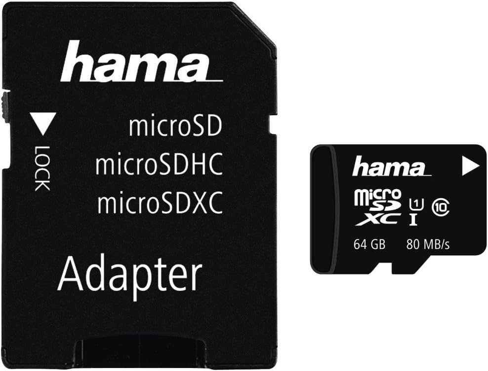 Hama microSDXC 64GB Class 10 UHS-I 80MB/s karta z adapterem SD