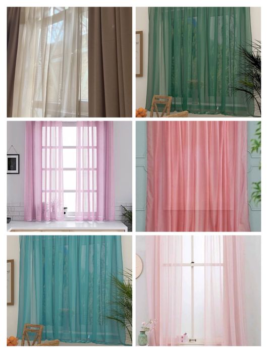 Готовый Тюль Вуаль Шифон Разные цвета