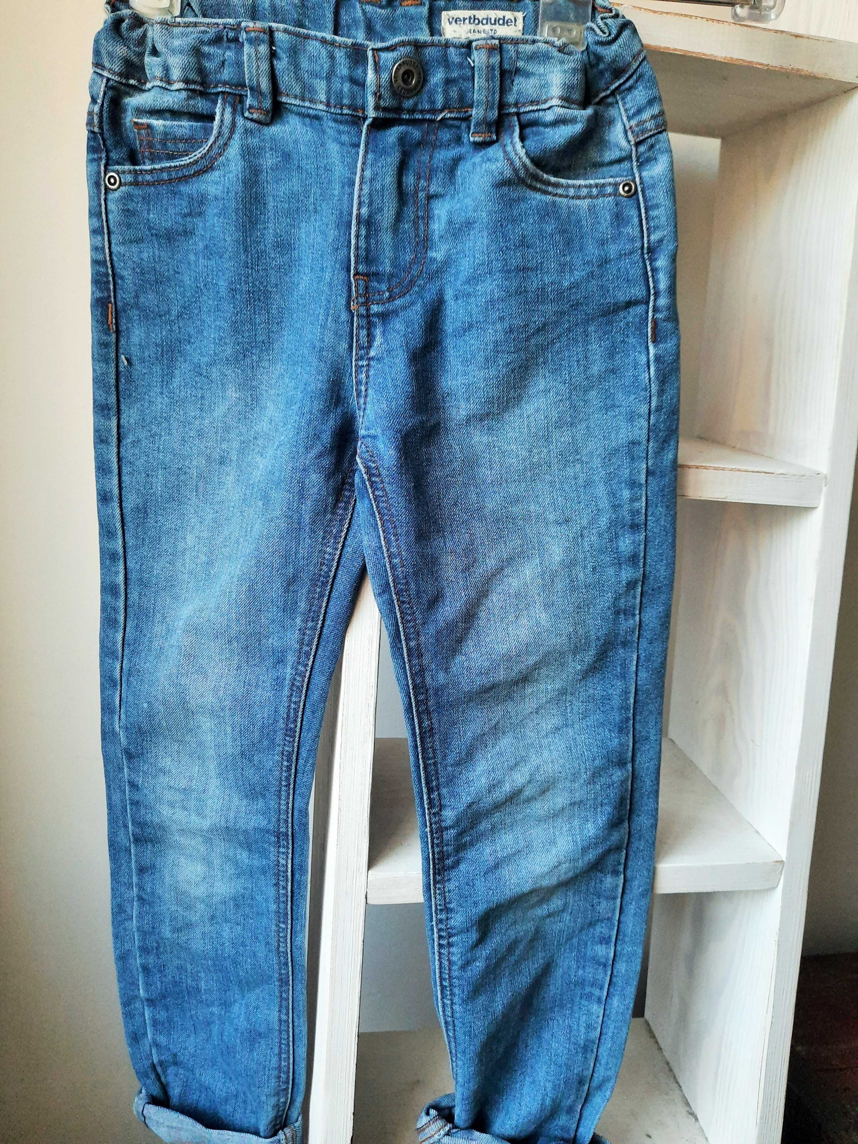 Jeansy, rozm.122/128, klasyczne, proste, niebieskie spodnie
