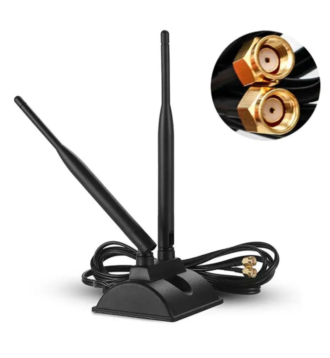 Антена виносна спарена WiFi 2.4-5.8 GHz 6dBi RP SMA Male,