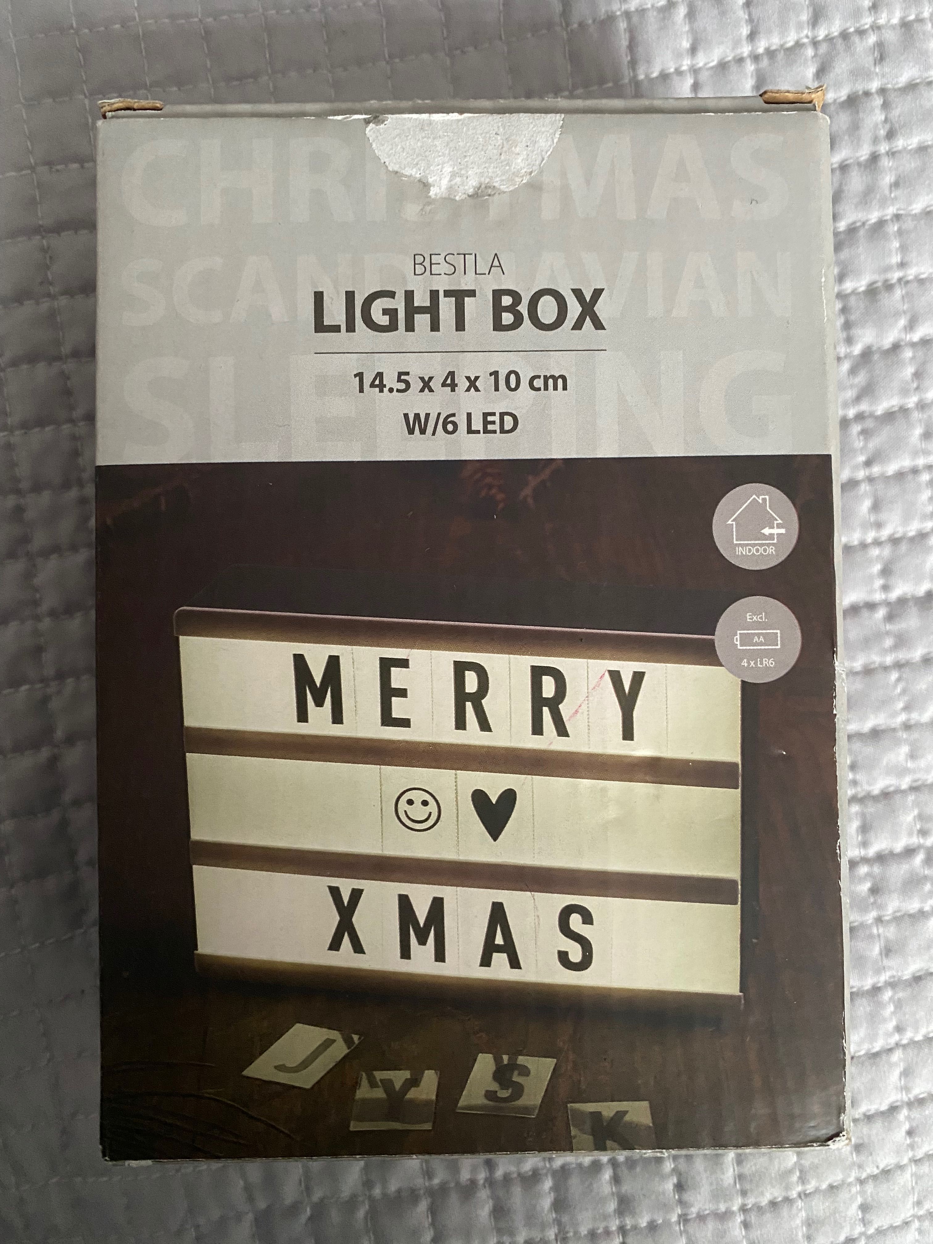 Led light box, pudełko ledowe z napisami