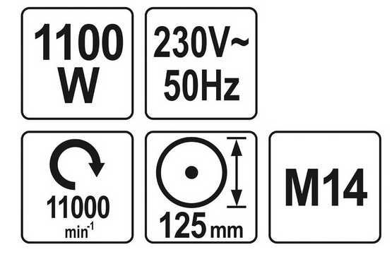 SZLIFIERKA kątowa 125mm 1100W YaTo