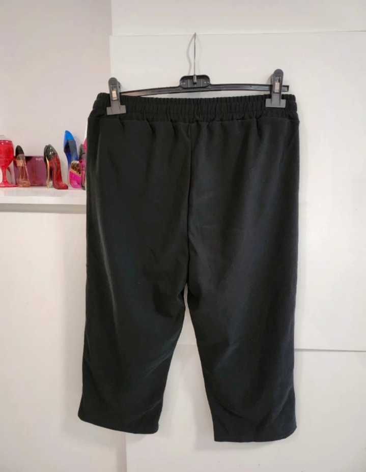 Nowe z metką damskie czarne spodenki rybaczki dresowe spodnie L/XL