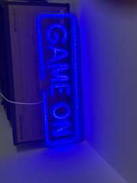 Gamingowy neon LED, napis GAME ON
