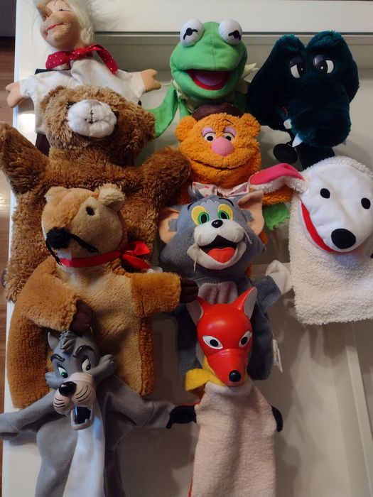 Pacynki na rękę żaba Kermit miś Fozzie kot