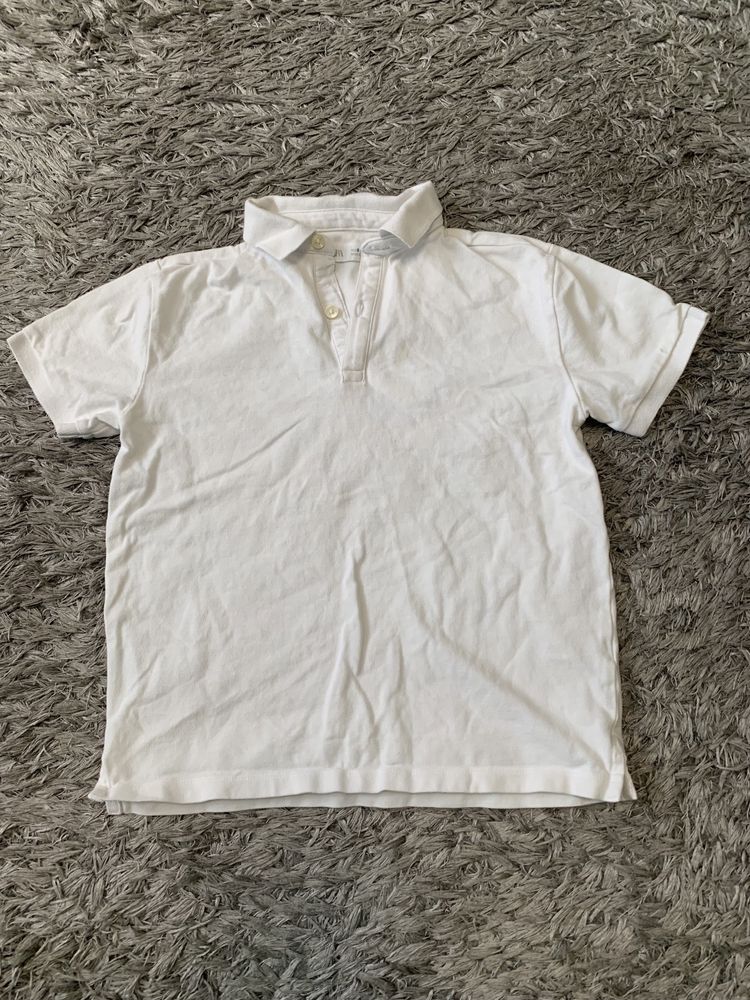 Koszulka polo tshirt dziecięca chłopięca ZARA biała