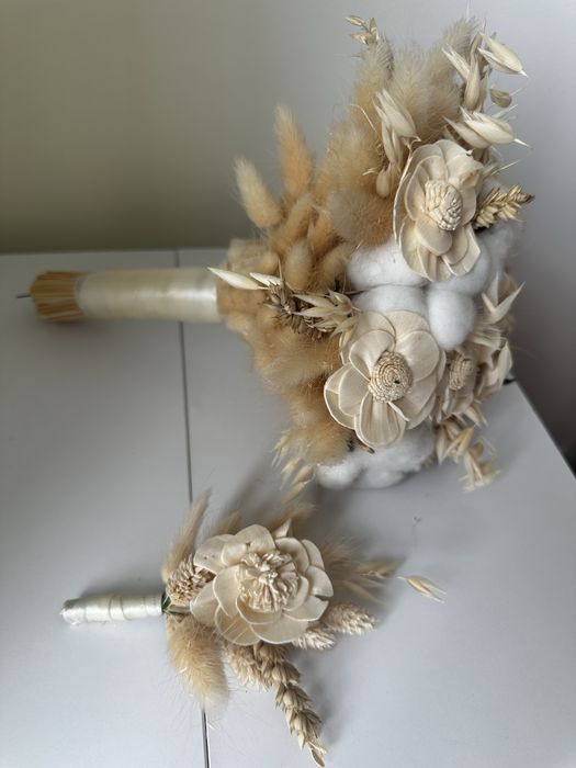 Весільний букет + бутоньєрка