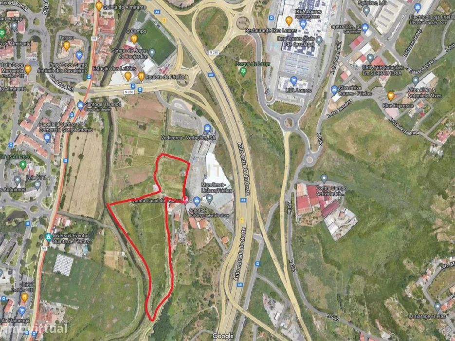 Lote de terreno rustico 29 240m2 Ponte de Frielas  a 300mt dos acessos