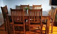 Stół drewniany z 6 krzesłami