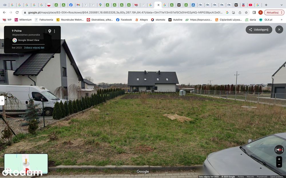 Działka budowlana o powierzchni 998 m2