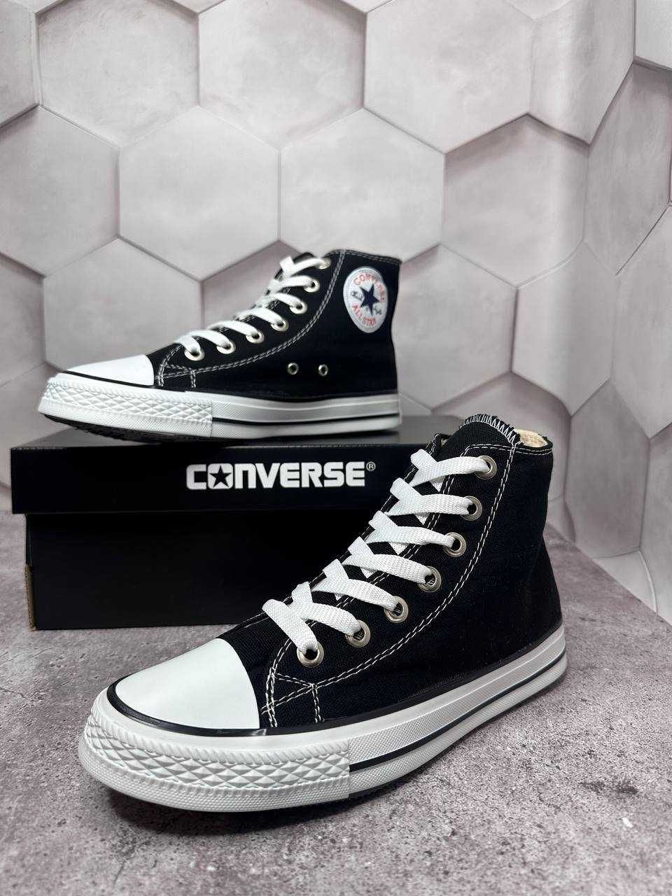 Converse All Star Chuck Taylor Конверси чорно-білі вісокі унісекс