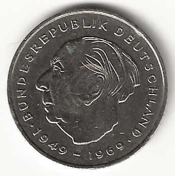 2 Marcos de 1974 "J" Alemanha Republica Federal