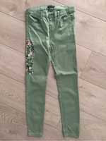 Reserved spodnie rurki jeansy haft 146cm regulacja w pasie dziewczęce