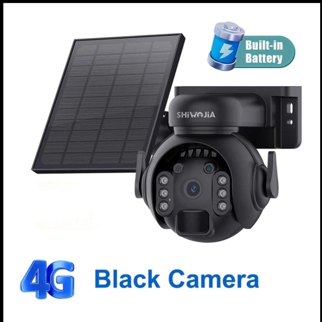 Kamera zewnętrzna SHIWOJIA 4g SIM,5MP, solarna,czarna i biała