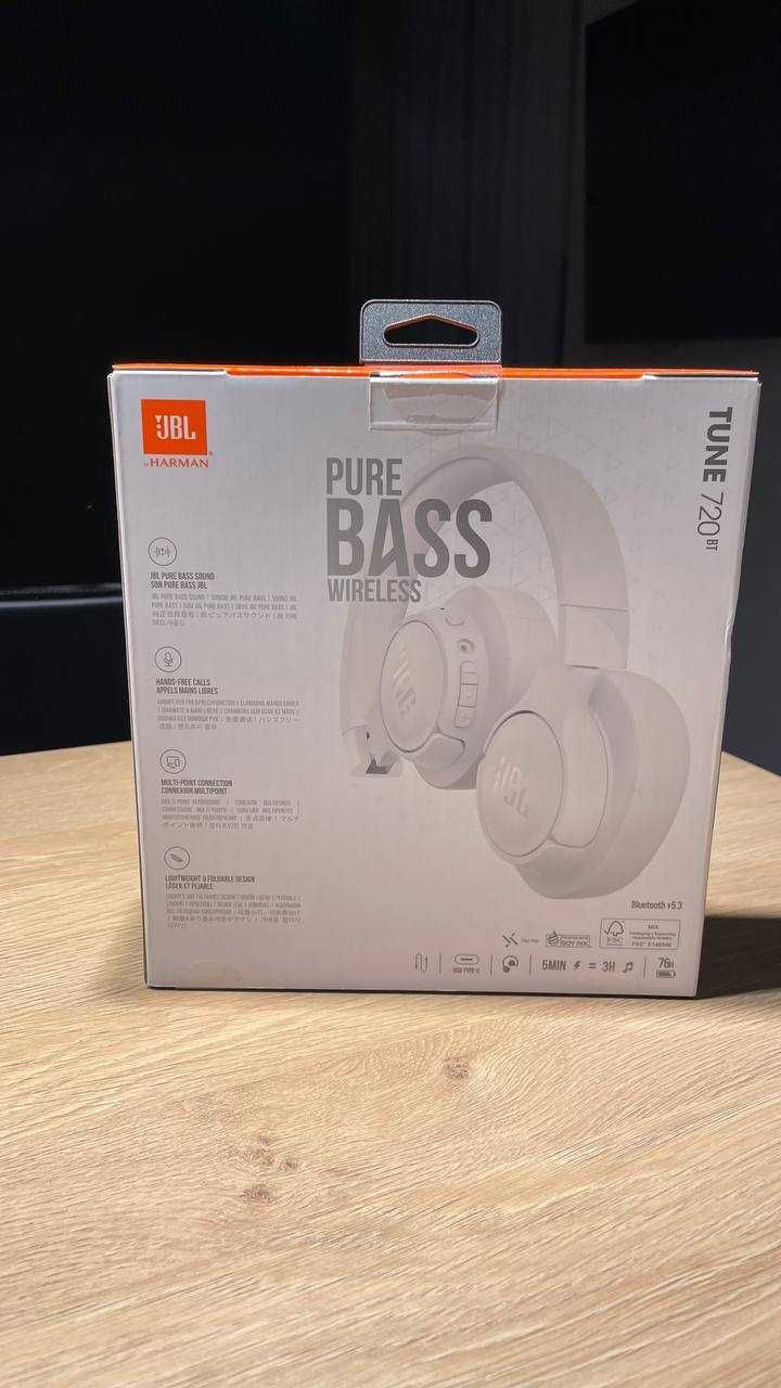 Навушники JBL Tune 720 BT White  76 годин без зарядки