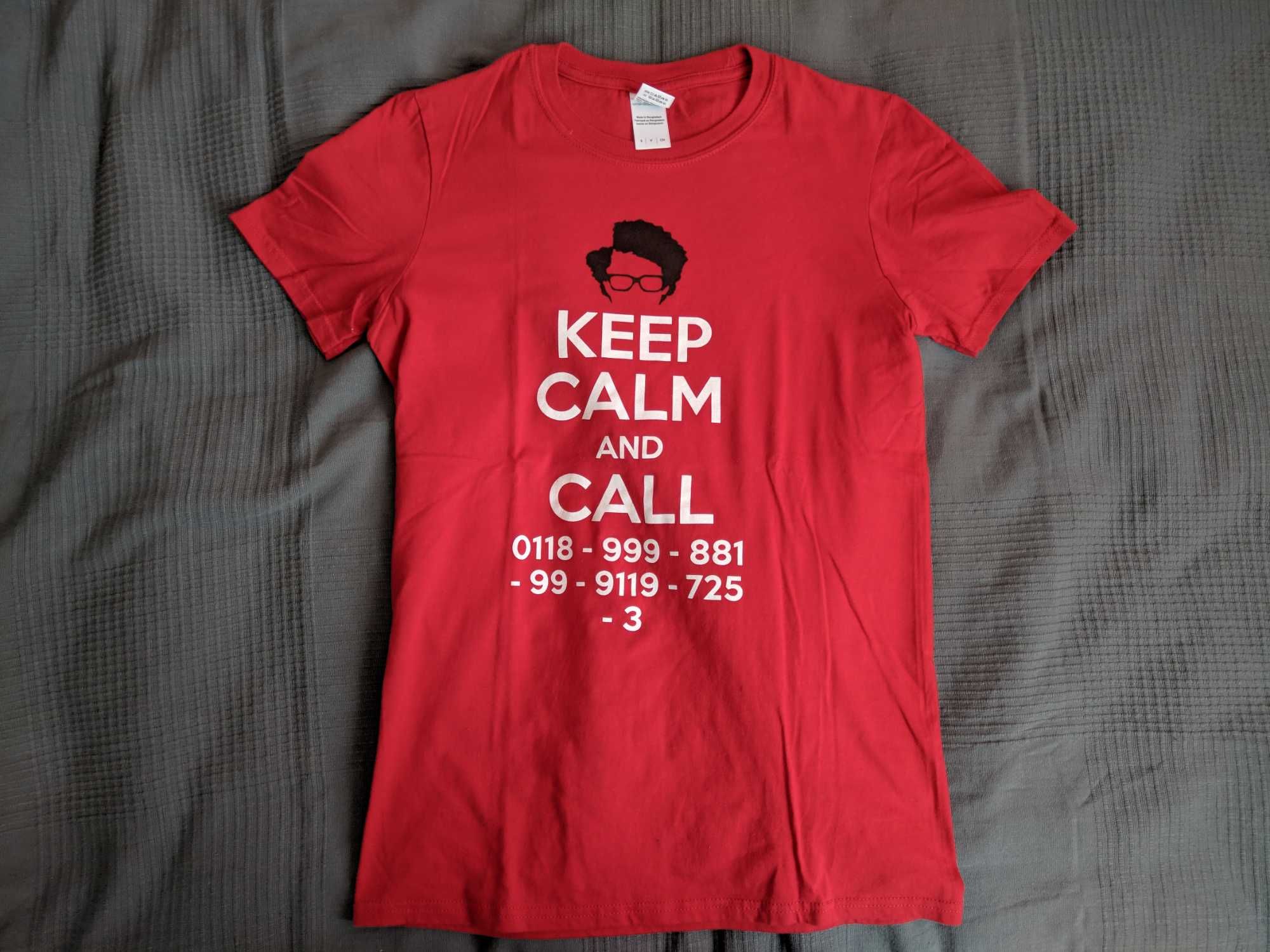 T-shirt koszulka OtherTees IT Crowd Moss czerwona bawełna rozm. S