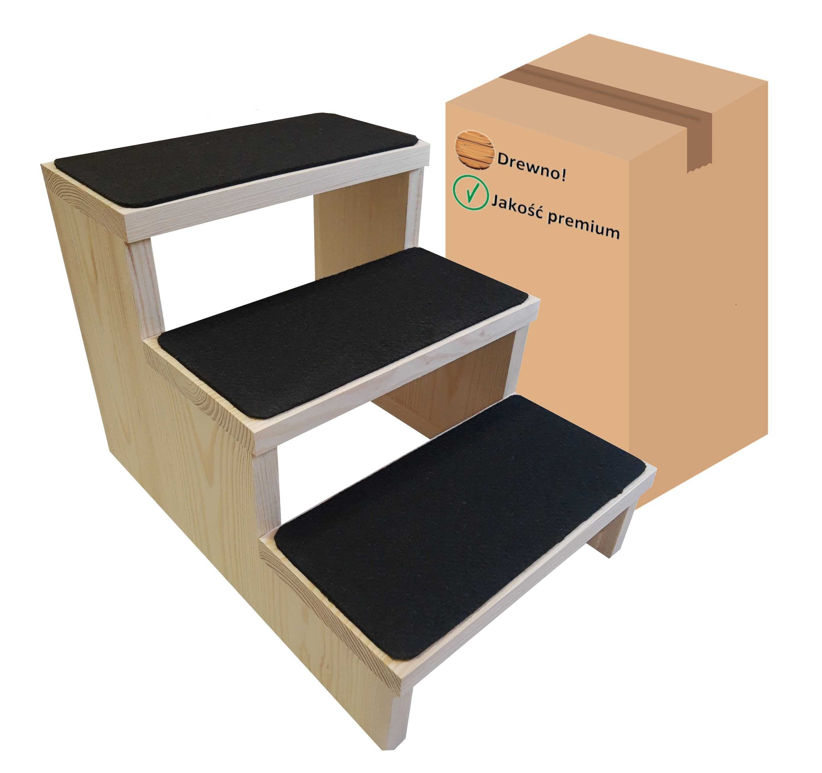 Schodki drewniane dla psa 30cm, 3 stopnie, schody dla psa kota 00