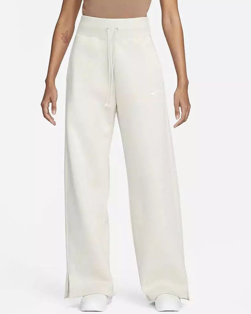 Штани жіночі Nike W NSW PHNX PLSH HR PANT WIDE бежеві FN3622-104
