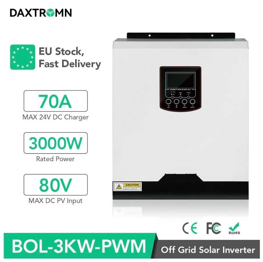 Инвертор гибридный солнечный чистая синусоида Daxtromn 3 Квт 24V 220V