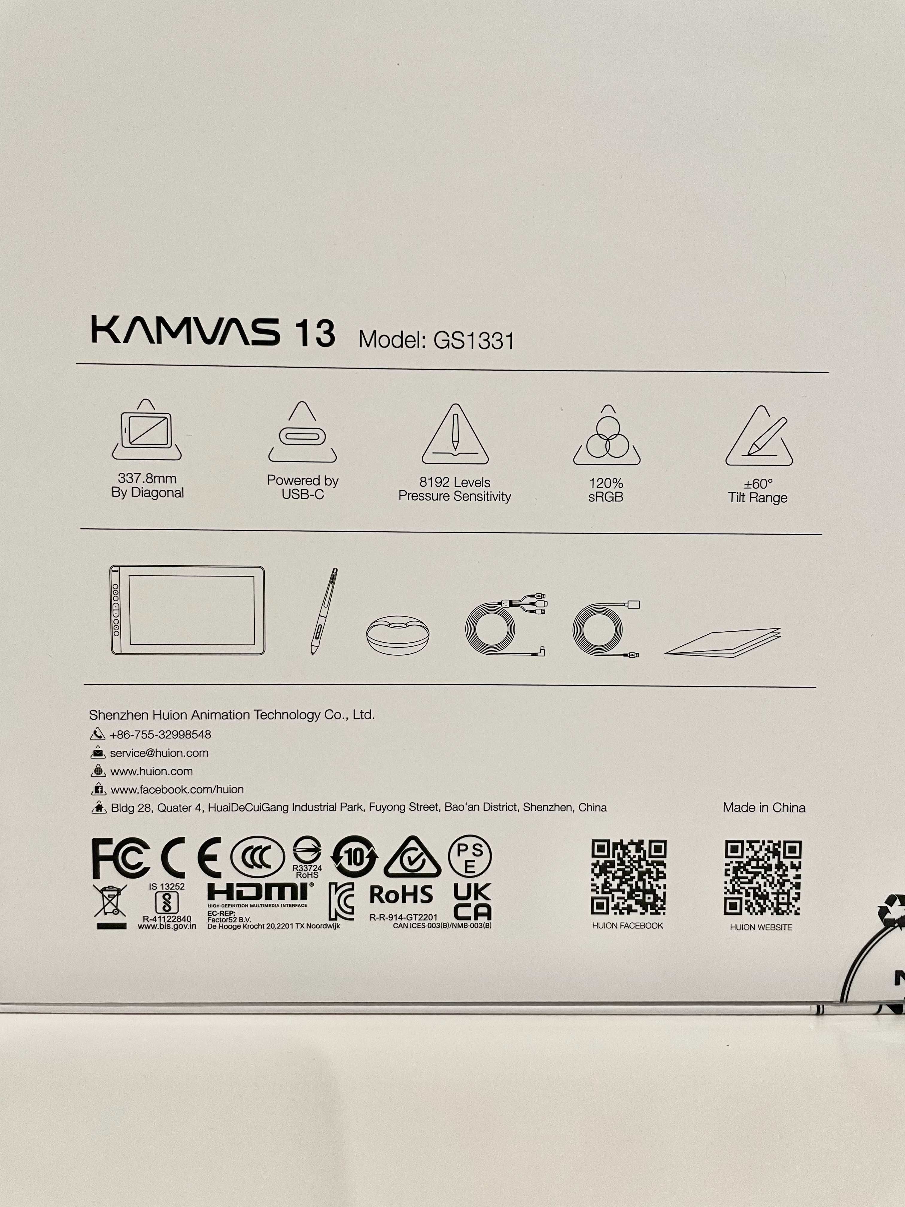 Tablet graficzny HUION Kamvas 13 czarny