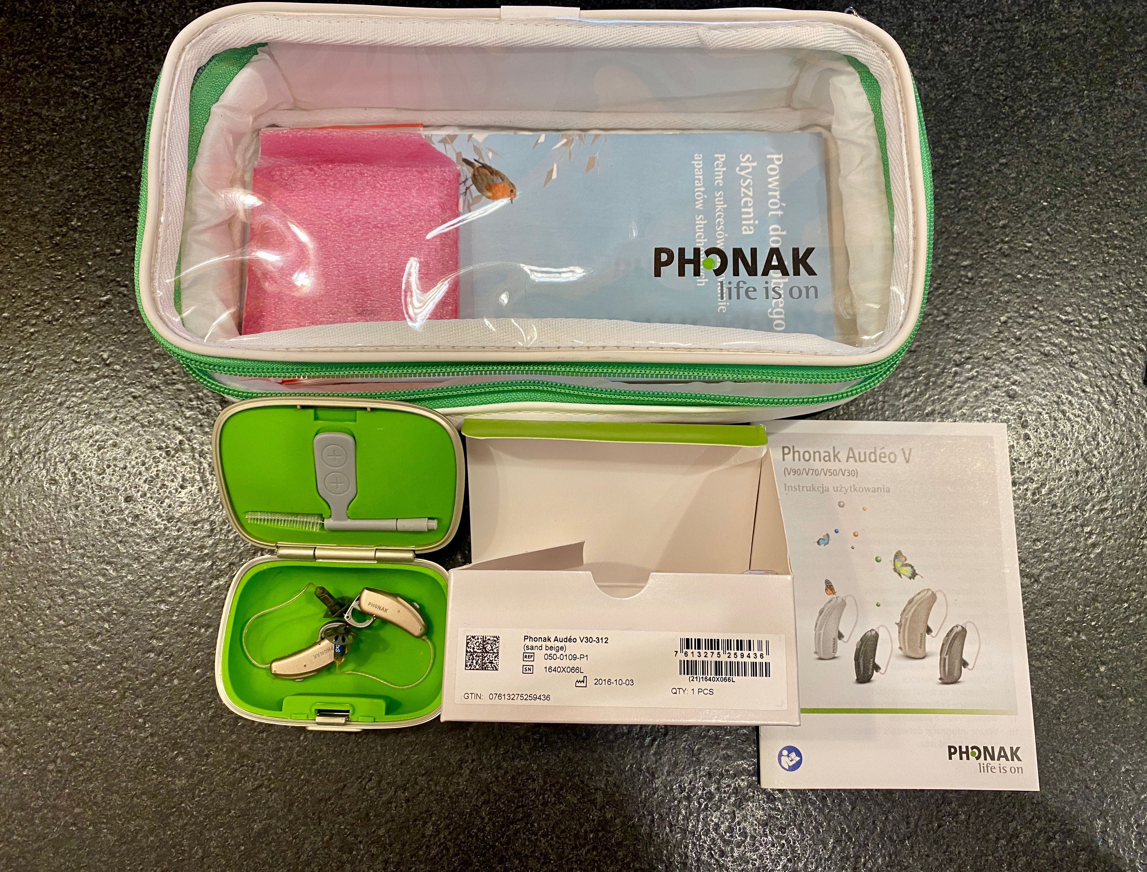 Aparaty słuchowe Phonak V30  używane tylko przez rok.