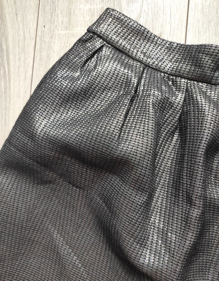 Czarno srebrna spódniczka z r XS