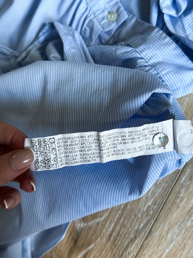 Синій блакитний сарафан в полоску міді zara