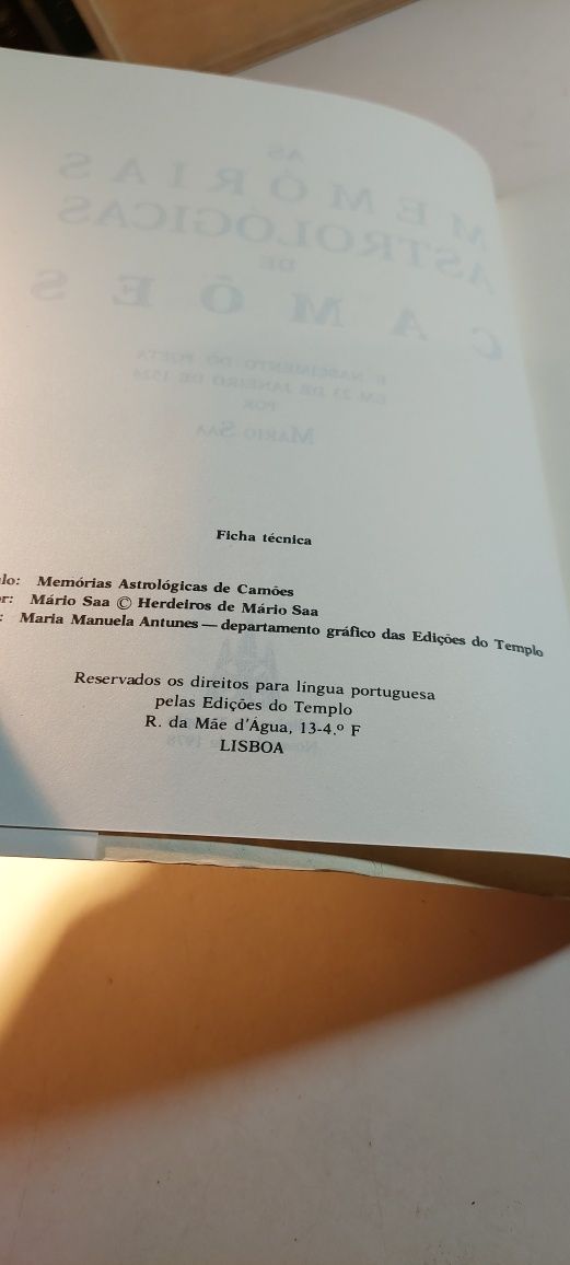 As Memórias Astrológicas de Luís de Camões - Mário Saa