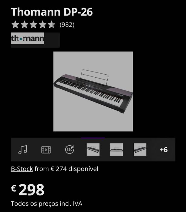 Thomann D-26 digital piano+ suporte