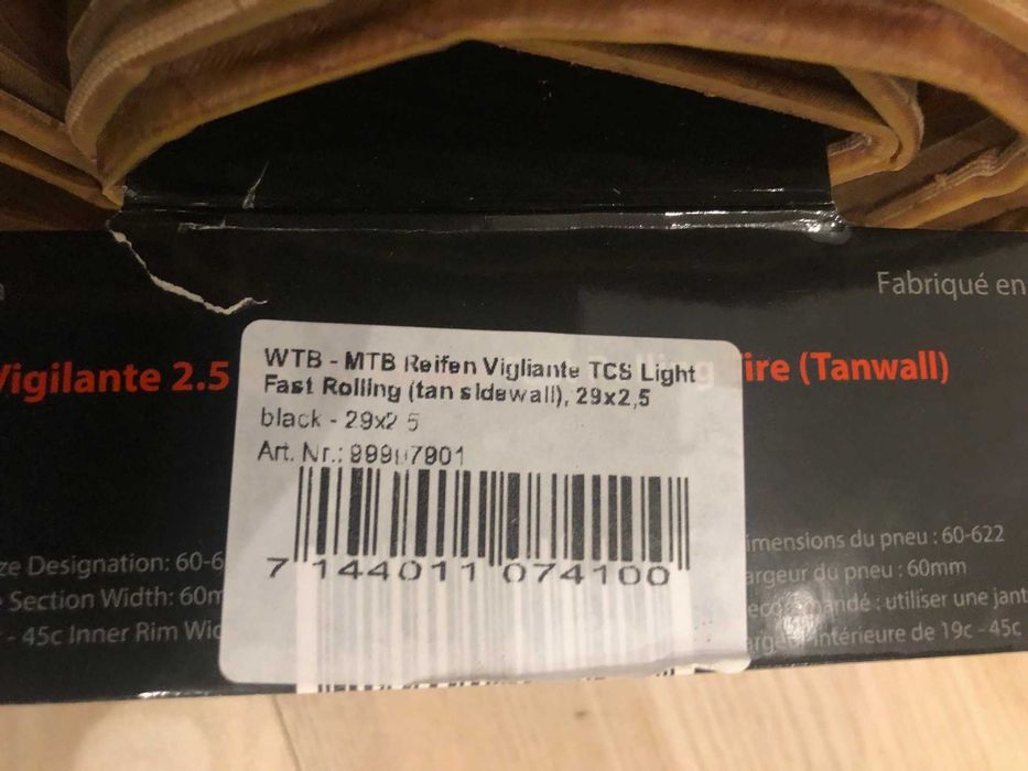Opona rowerowa WTB VIGILANTE 29x2.5 TAN Brązowa Light fast Rolling