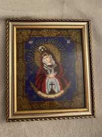 Икона бисером Святая Богородица.