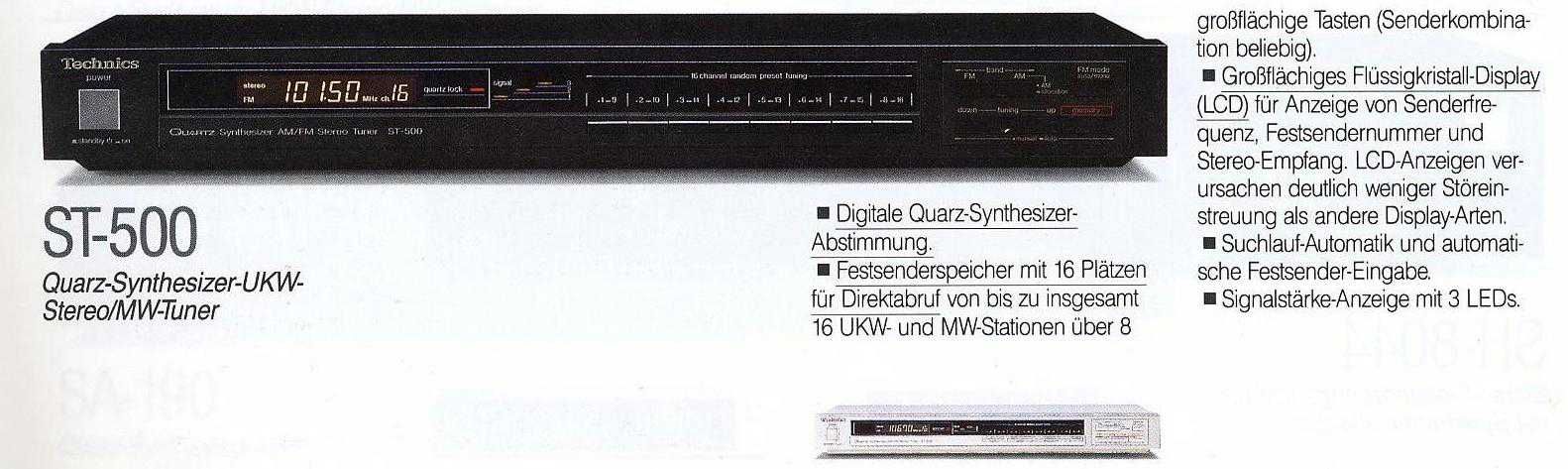 Technics ST-500 Tuner Cyfrowy Radio Quartz Japan