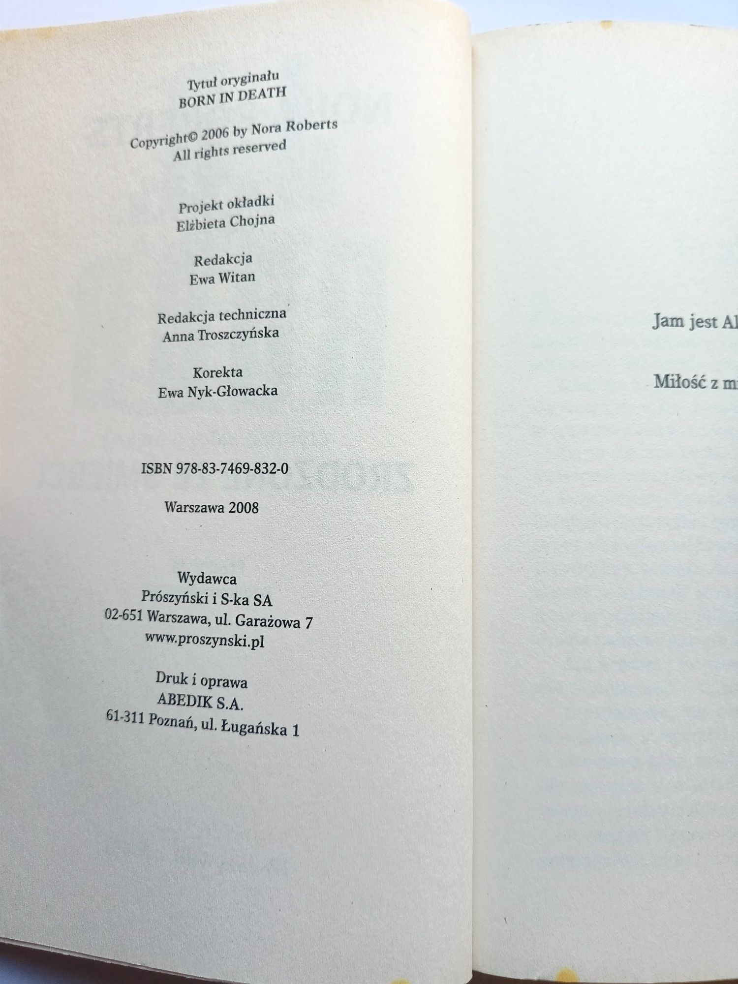 J D Robb Nora Roberts Zrodzone ze śmierci.