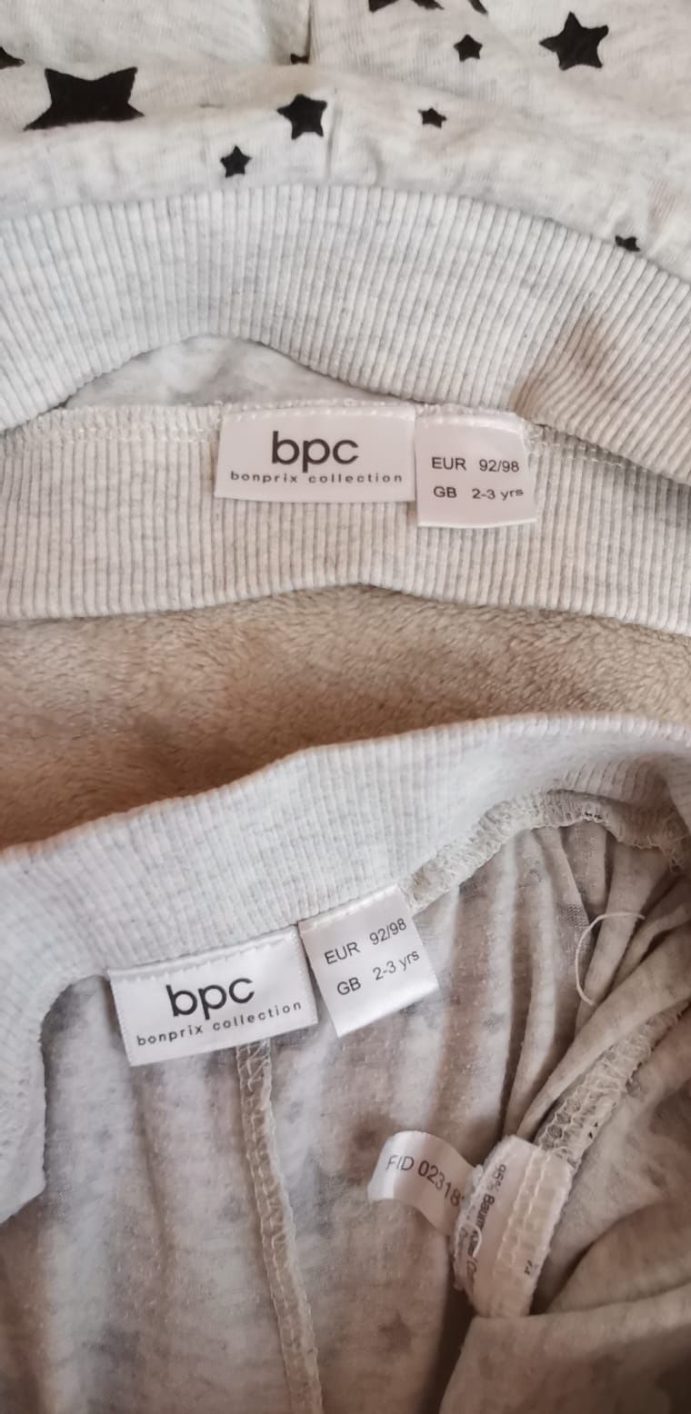 Chłopięce spodnie od piżamy i czapka bawełna bpc 92/98 Szare w gwiaz