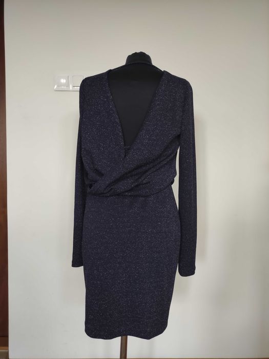 Granatowa błyszcząca sukienka, rozm 38/40 na sylwester, imprezę,wesele