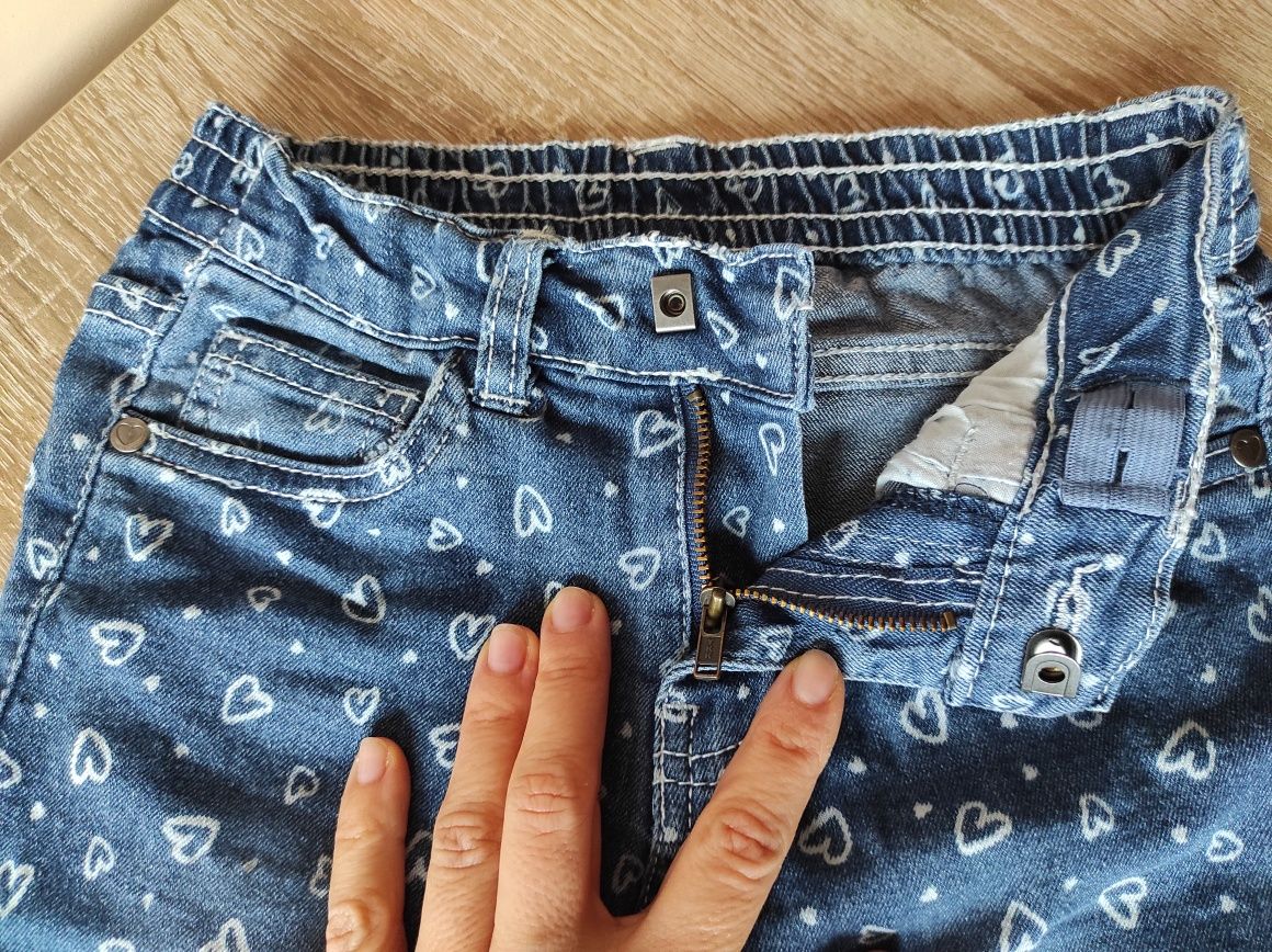 Dżinsy jeansy w serduszka 116 regulowane