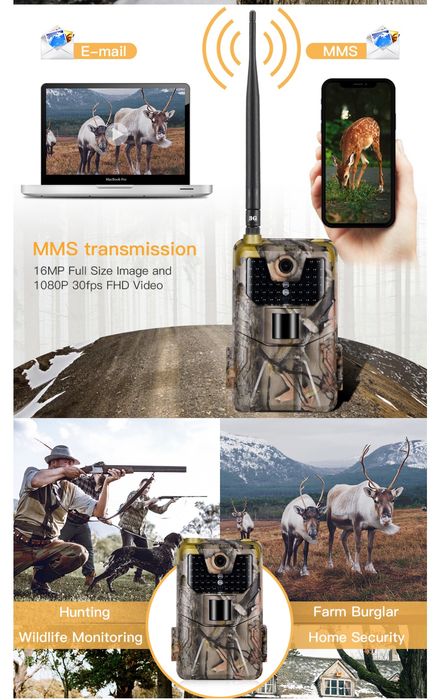 Câmara de caça Hc-900M cartão SIM FullHD SELADO