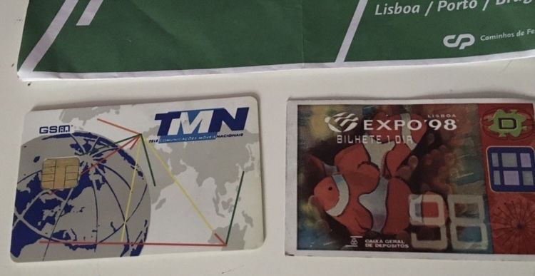 Bilhetes antigo vintage retro anos 90 (tmn telecom expo cp)