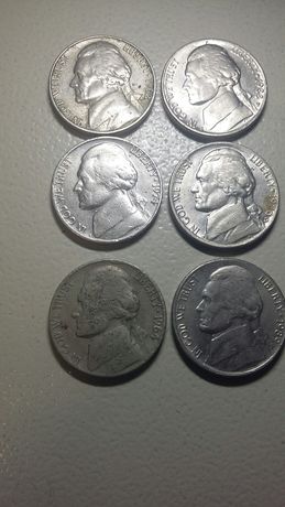 monety 5 cent różne roczniki 6 szt