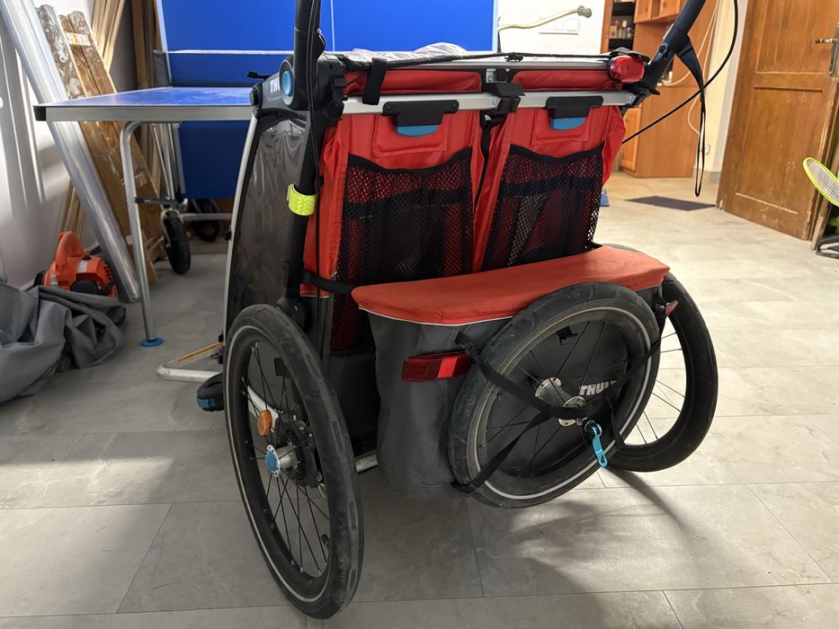 Thule chariot cross 2 przyczepka rowerowa czerwona dodatki