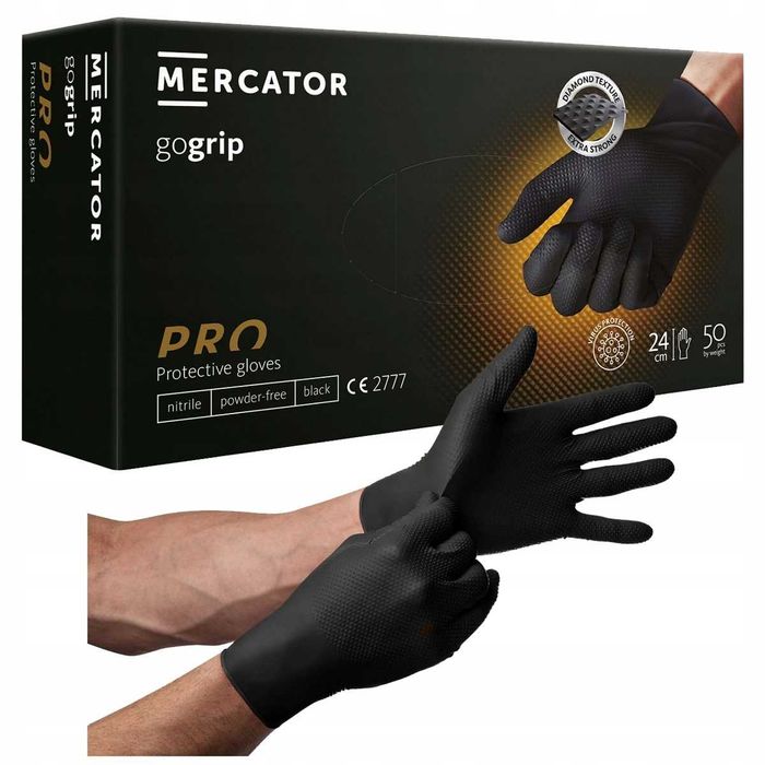 Rękawice rękawiczki NITRYLOWE bardzo mocne GO GRIP