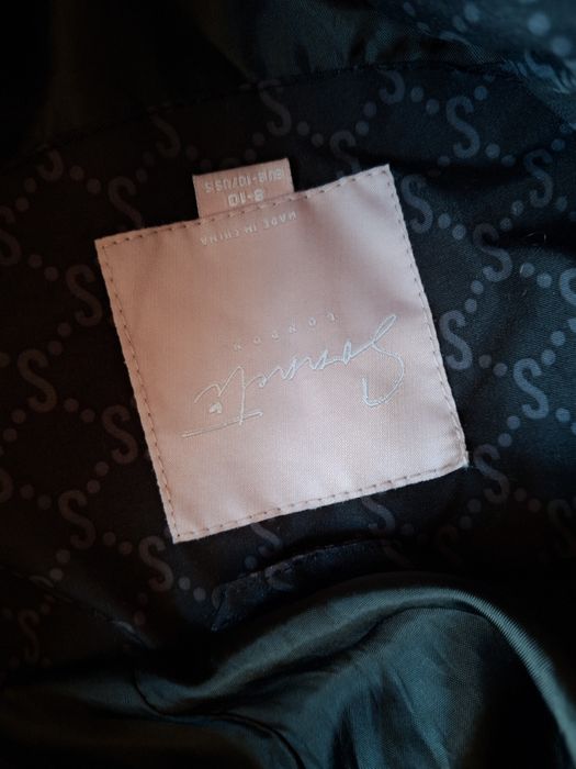 134cm 140cm, Sonneti czarna logowana kurtka, pikowana kurtka dziewczęc