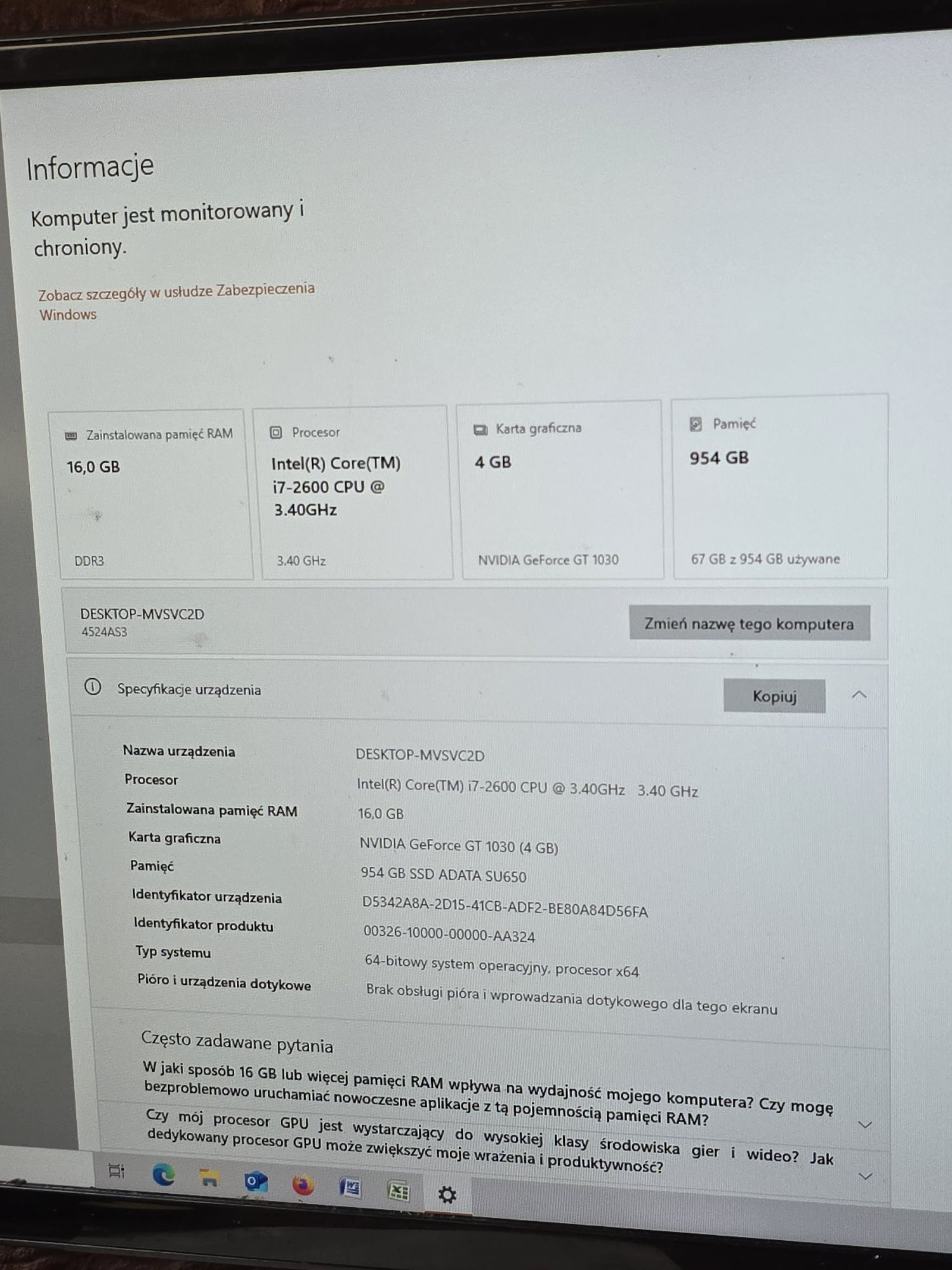 Sprzedam zestaw komputer monitor  polecam