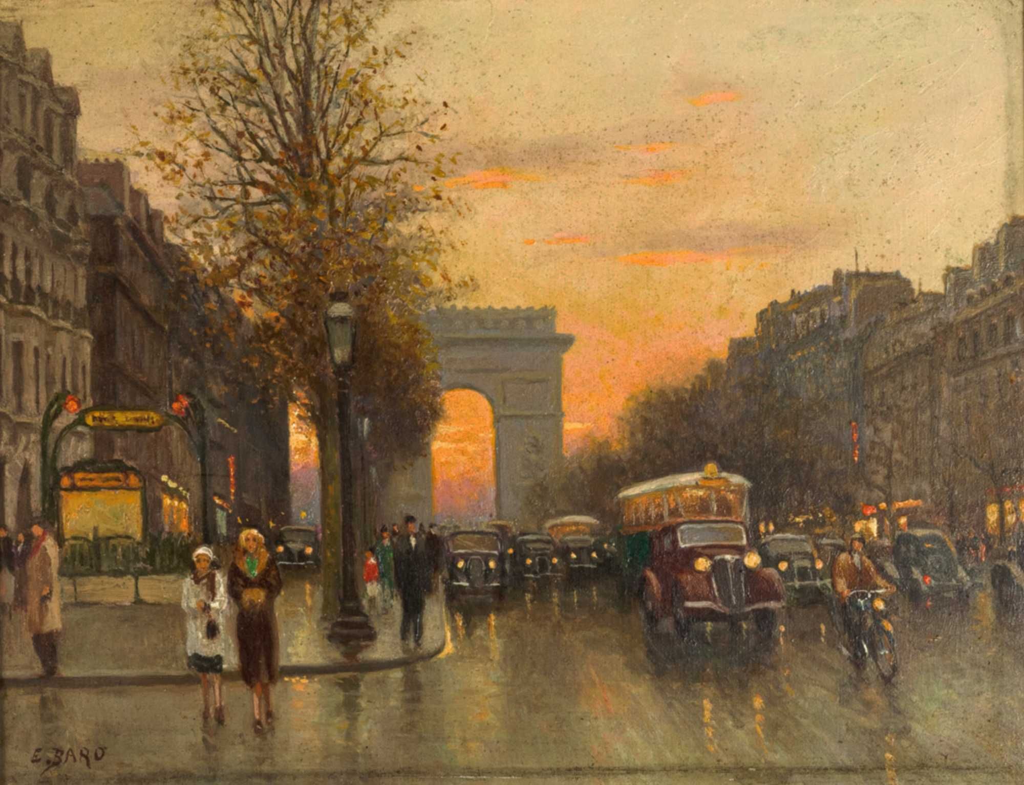 Pintura Paris arco triunfo E Baró | século XX