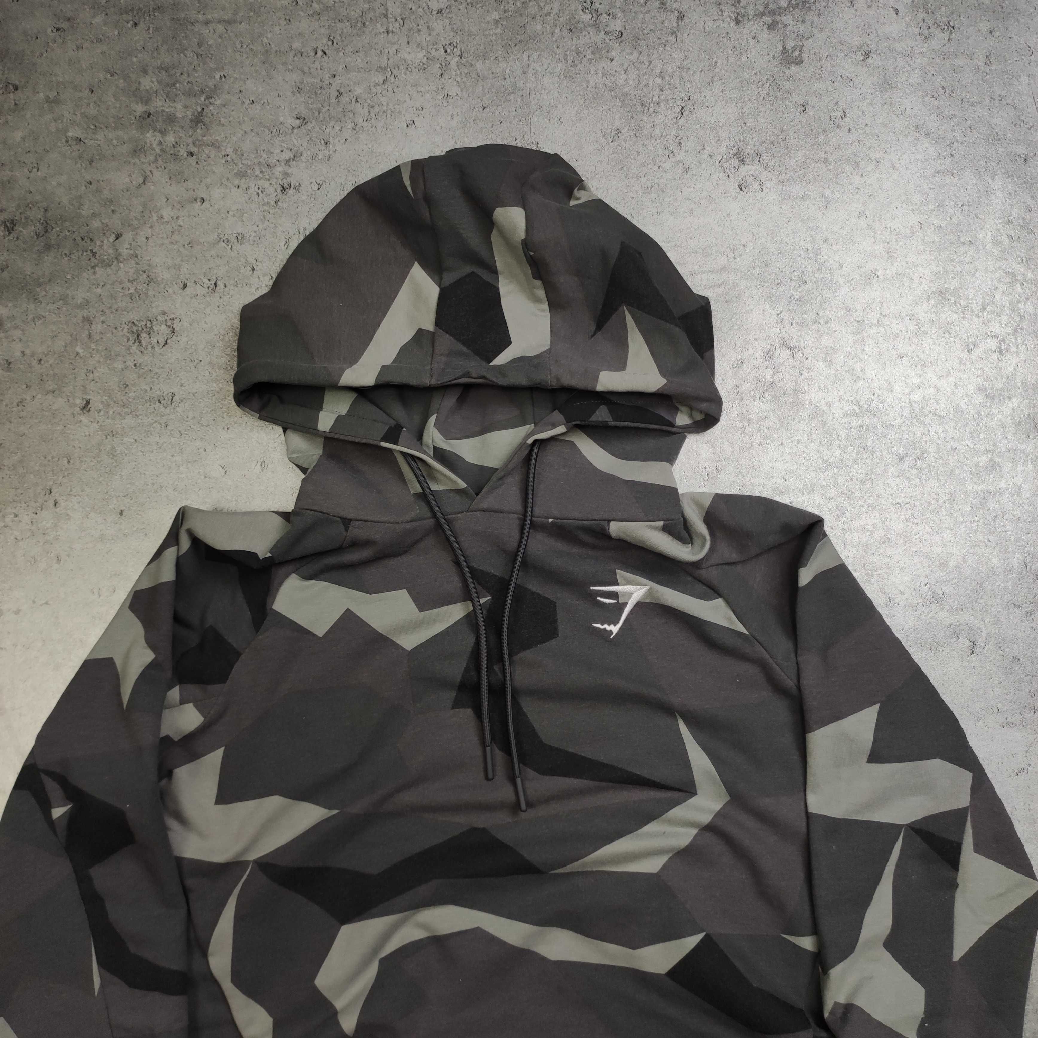 MĘSKA Bluza Sportowa z Kapturem Hoodie Moro Camo GymShark Siłownia