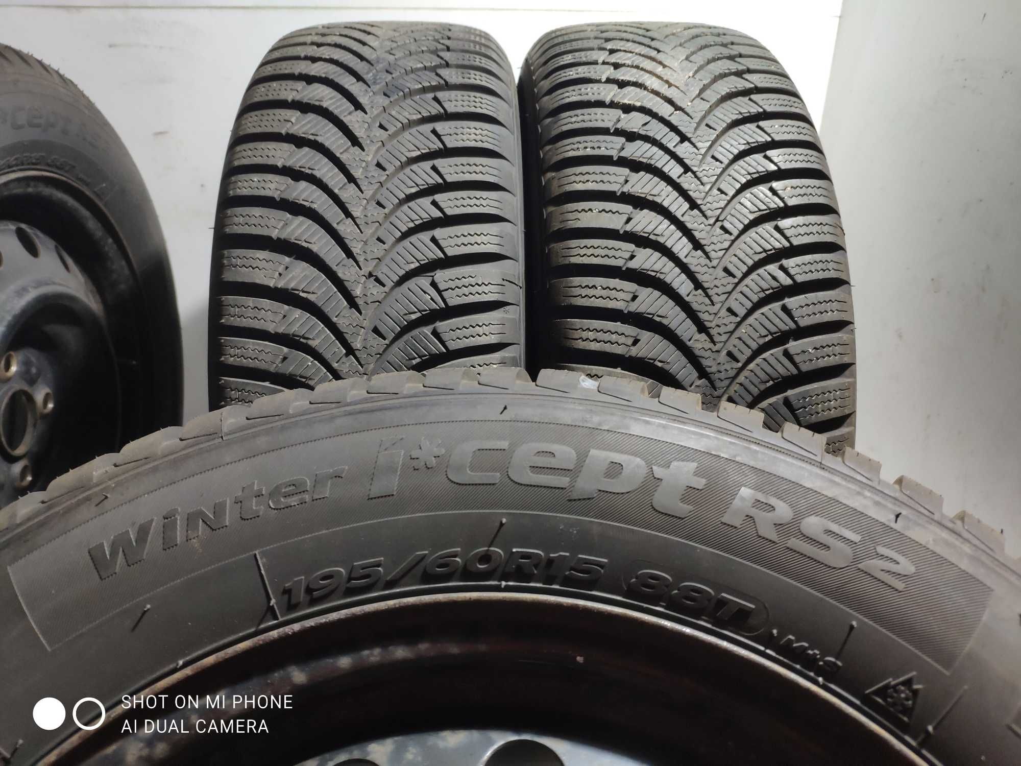 Koła opony felgi 195/60R15 HANKOOK komplet 4szt zimowe stalowe 4x100